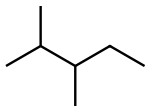 A line structure drawing that has a 4 line chain with a single line off carbon 2 and a single line off carbon 3.
