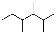 A line structure drawing that has 5 connected lines with a single line off carbon 2, a single line off carbon 3, and a single line off carbon 4.